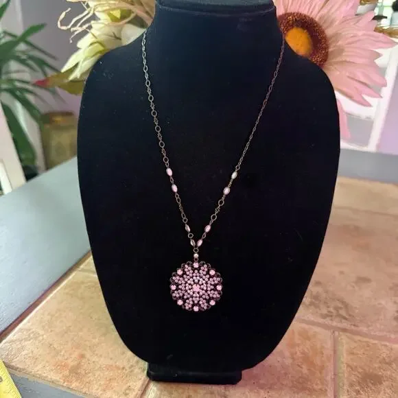 Sorrelli Crystal Brass Tone Pendant Necklace - Picture 9 of 11